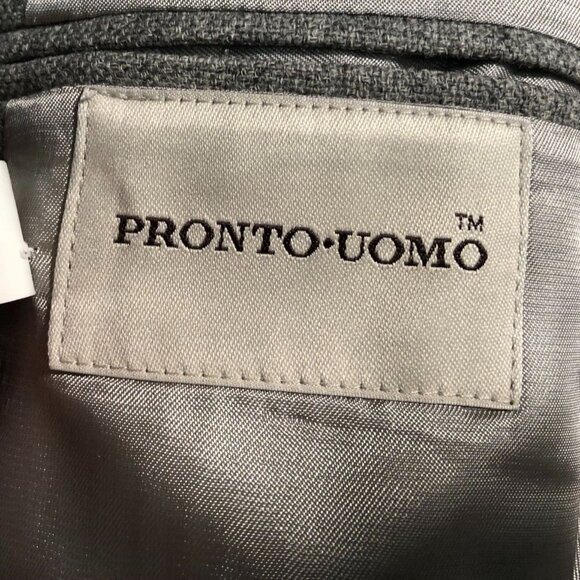 PRONTO UOMO Men's Blazer 42R Gray Sport Coat 100% Wool Classic 2-Button - Picture 3 of 16
